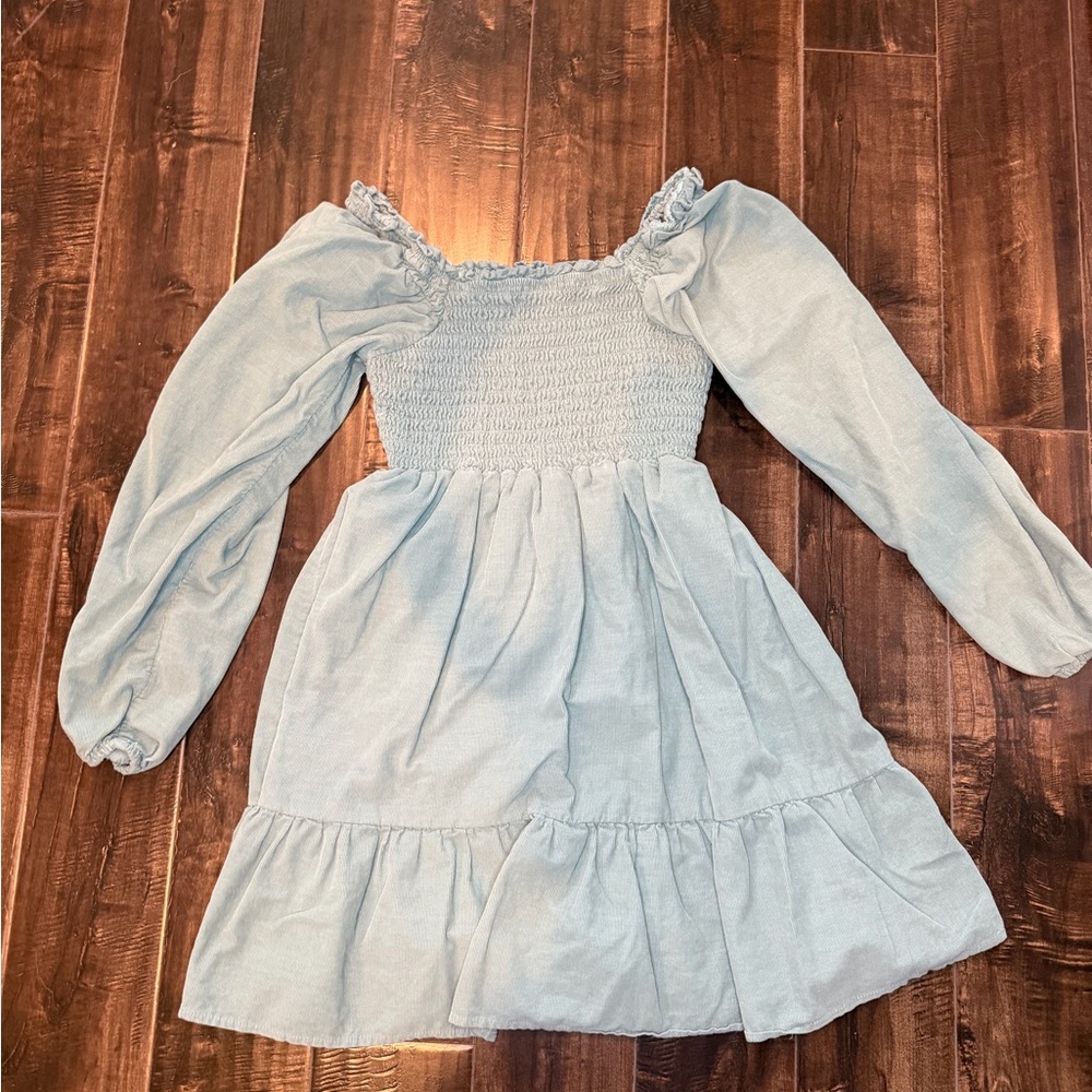 American Eagle Long-Sleeve Smocked Corduroy Mini Dress - Size Small